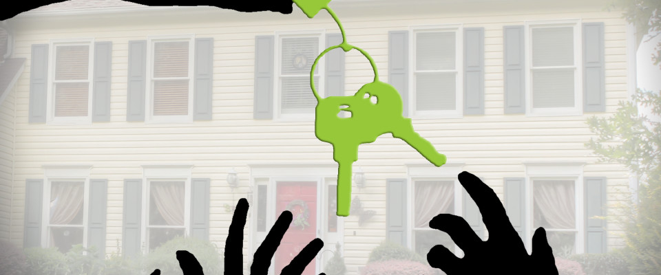 hands reaching up to grab a house key in a multiple offer situation of charlotte nc real estate and charlotte nc homes for sale by showcase realty